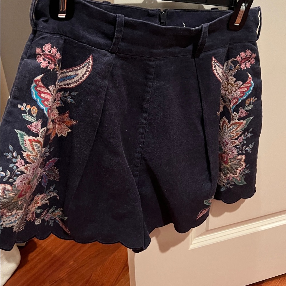 Zimmermann Navy Floral High Waist Shorts - Picture 7 of 7